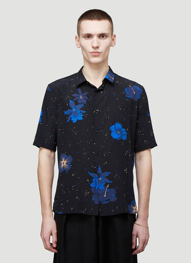 Saint Laurent Floral-Print Shirt Blue sla0143007