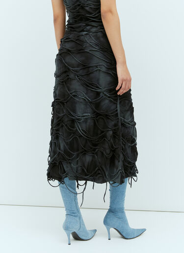 Diesel O-Jal 디스트레스트 미디 스커트  블랙 dsl0257008