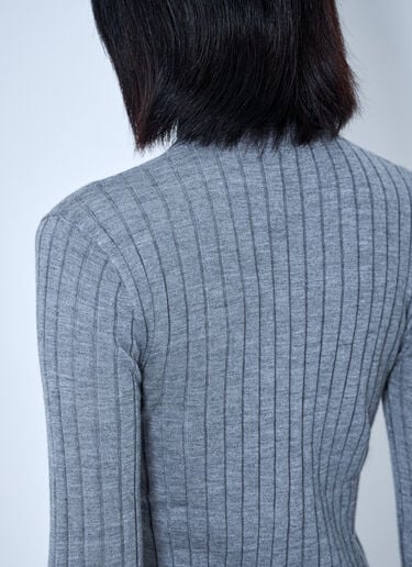 Toteme Slim Ribbed Cardigan Grey tot0265005