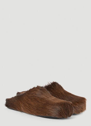 Marni Fussbett Sabot Hairy Mules Brown mni0153013