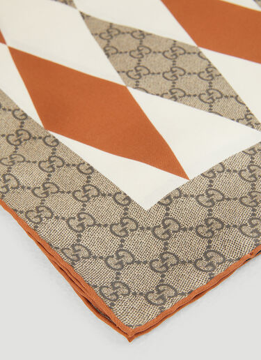 Gucci GG Rhombus Monogram Silk Scarf Beige guc0251091