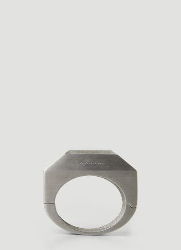 Rick Owens Large Beveled Bangle Bracelet Silver ric0245052