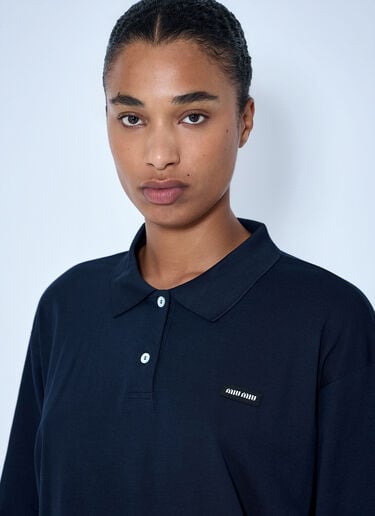 LN-CC® - Miu Miu: Buttoned Polo Shirt - Blue Miu Miu Buttoned Polo Shirt Blue miu0366014