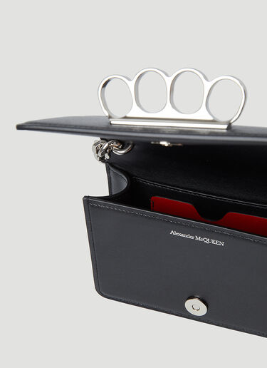 Alexander McQueen Four Ring Mini Clutch Bag Black amq0248032