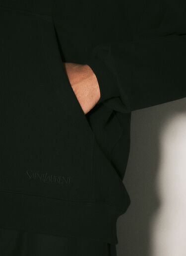 Saint Laurent Half-Zip Hooded Sweatshirt Black sla0158004