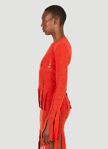 Ambush Knit Cut Out Top Red amb0250015