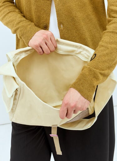 Acne Studios Leather Patch Messenger Bag Beige acn0157056