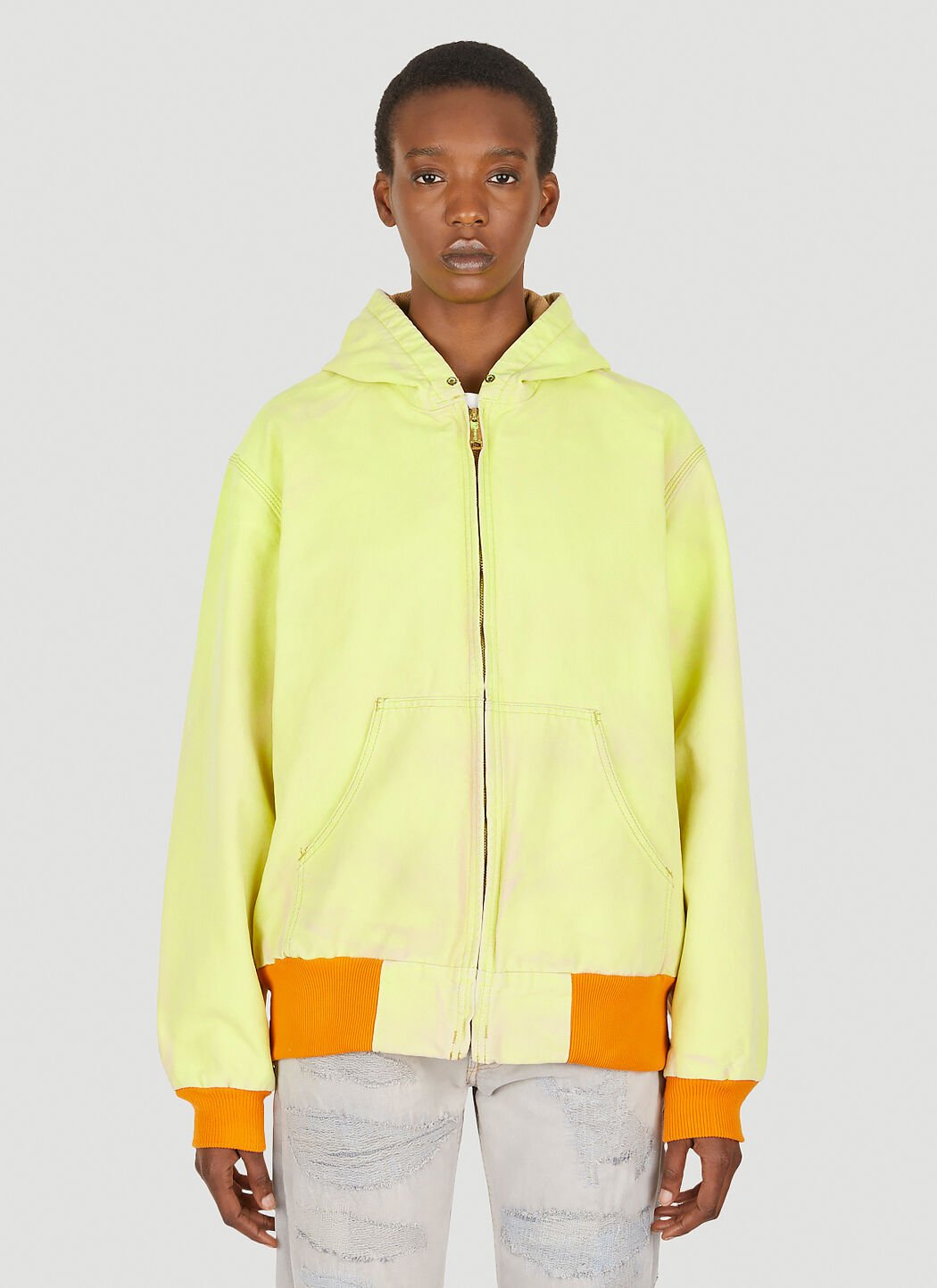 Long yellow hoodie cheap