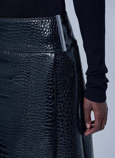 LN-CC® - Sportmax: Aquile Embossed Midi Skirt - Black Sportmax Aquile Embossed Midi Skirt Black spx0266021