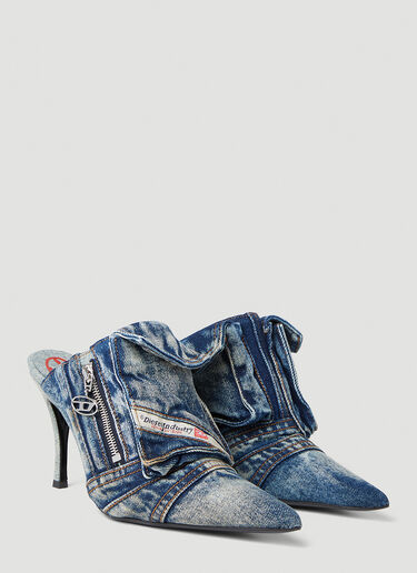 Diesel D-비너스 포켓 하이힐 뮬 블루 dsl0252037
