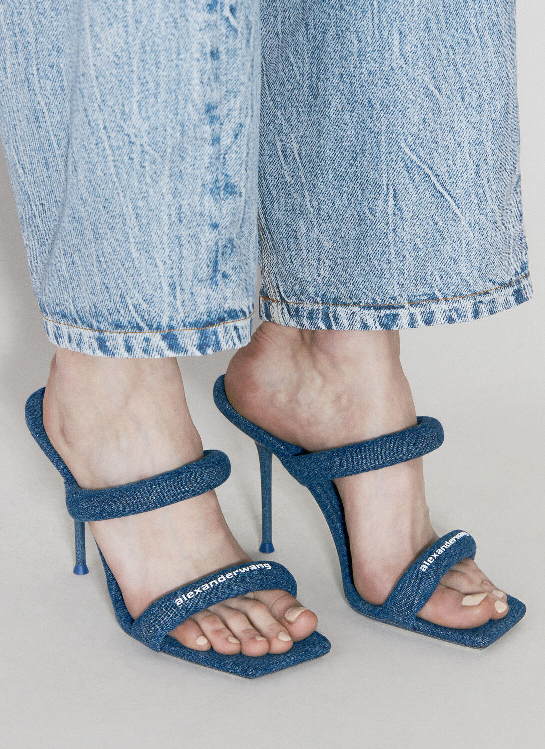 Shop Alexander Wang Julie Tubular Heeled Sandals In Blue