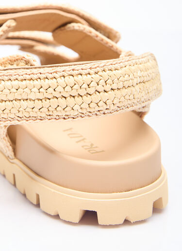 Prada Crochet Sandals Beige pra0256021