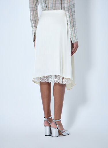 Acne Studios Asymmetric Lace-Trim Skirt White acn0264034