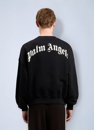 Palm Angels Back Curved Logo Loose Sweatshirt Black pma0164115