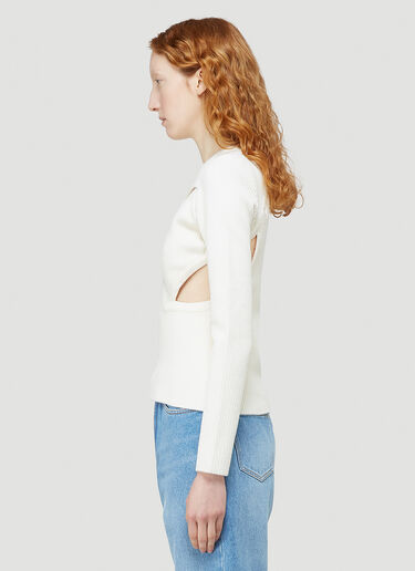Y/Project Cut-Out Knitted Sweater White ypr0242005