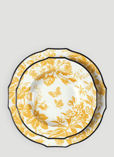 Gucci Set of Two Herbarium Dinner Plate Yellow wps0670150