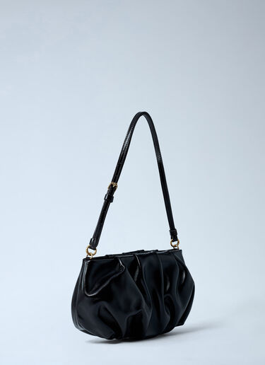 Pleated Leather Shoulder Bag Dries Van Noten Pleated Leather Shoulder Bag Black dvn0262034