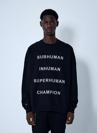 Rick Owens x Champion Text Print Sweatshirt Black roc0161003