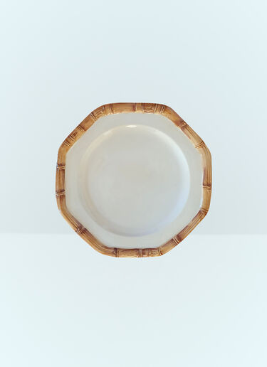 Les-Ottomans Set Of Four Bamboo Dinner Plates White wps0691388