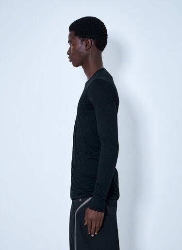 LN-CC® - Rick Owens: Long Sleeve Crewneck Top - Black Rick Owens Long Sleeve Crewneck Top Black ric0165073