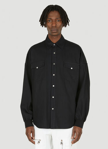 Alexander McQueen Printed Long Sleeved Shirt Black amq0148006