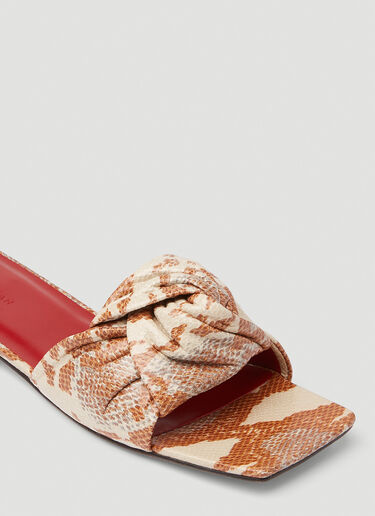 BY FAR Lima Snake-Print Sandals Brown byf0245028