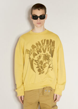 Lanvin x Future Logo Print Sweatshirt Yellow lvf0157007