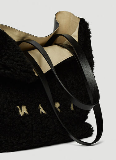 Marni North South Large Tote Bag Black mni0249049