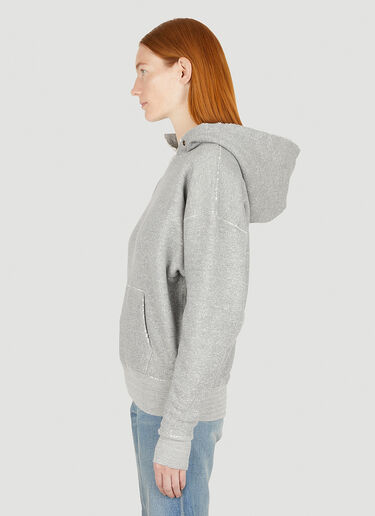 Saint Laurent Distressed Hooded Sweatshirt Grey sla0249009