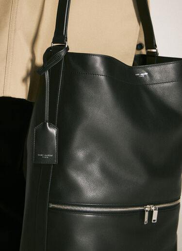 Saint Laurent Leather Hobo Tote Bag Black sla0158035