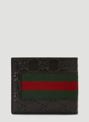 Gucci Signature Web Bi-Fold Wallet Black guc0143073