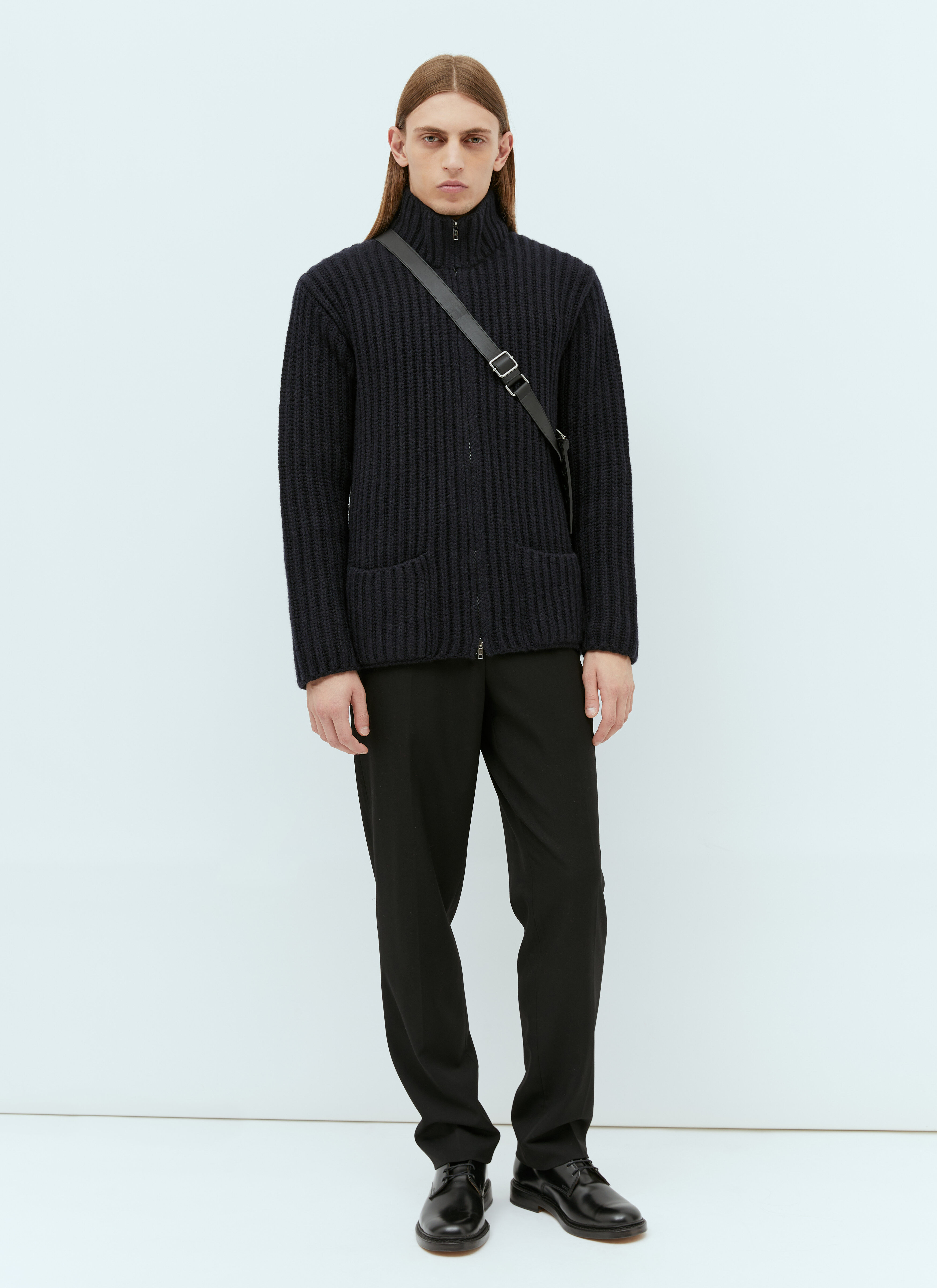 The Row Malen Cashmere Cardigan in Black LN CC