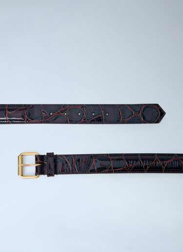 Embossed Leather Belt Dries Van Noten Embossed Leather Belt Burgundy dvn0264042