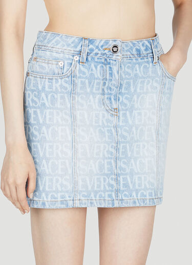 Versace Denim Jacquard Mini Skirt Blue vrs0253008