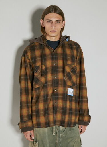 Maison Mihara Yasuhiro フード付きレイヤードシャツ	 イエロー mmy0154007