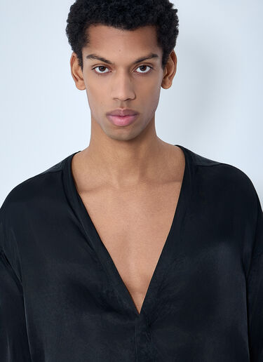 Rick Owens Oversized V-Neck Shirt Black ric0163015