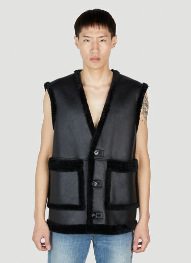 Burberry Shearling Gilet Jacket Black bur0151016