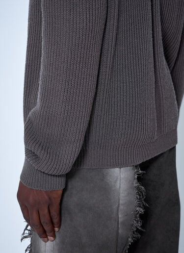 Rick Owens Wool Zipped Hoodie Grey ric0165067