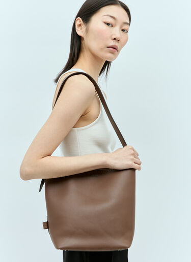 Max Mara 스몰 아르케티포 쇼핑백 브라운 max0255030