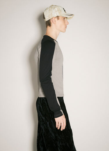Martine Rose Long-Sleeve Shrunken T-Shirt Grey mtr0358009