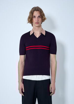 Dries Van Noten Knit Polo Shirt Navy dvn0163026