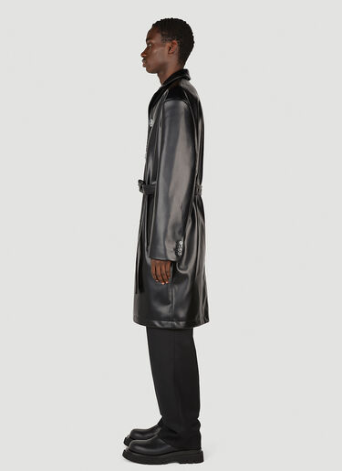 Acne Studios Faux Leather Trench Coat Black acn0152010