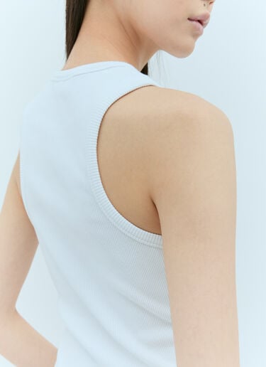GANNI Graphic Rib Heart Tank Top White gan0255038
