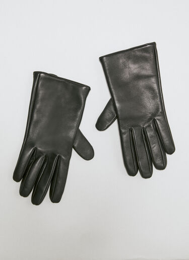 Saint Laurent Cassandre Short Gloves Black sla0253170