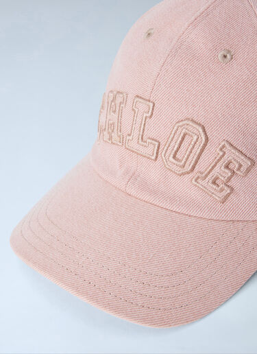 LN-CC® - Chloé: Chloé Signature Denim Cap - Pink Chloé Chloé Signature Denim Cap Pink chl0265070