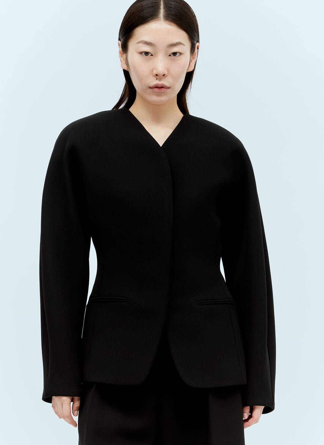 Jacquemus Black Les Sculptures 'la Veste Ovalo' Blazer In Black