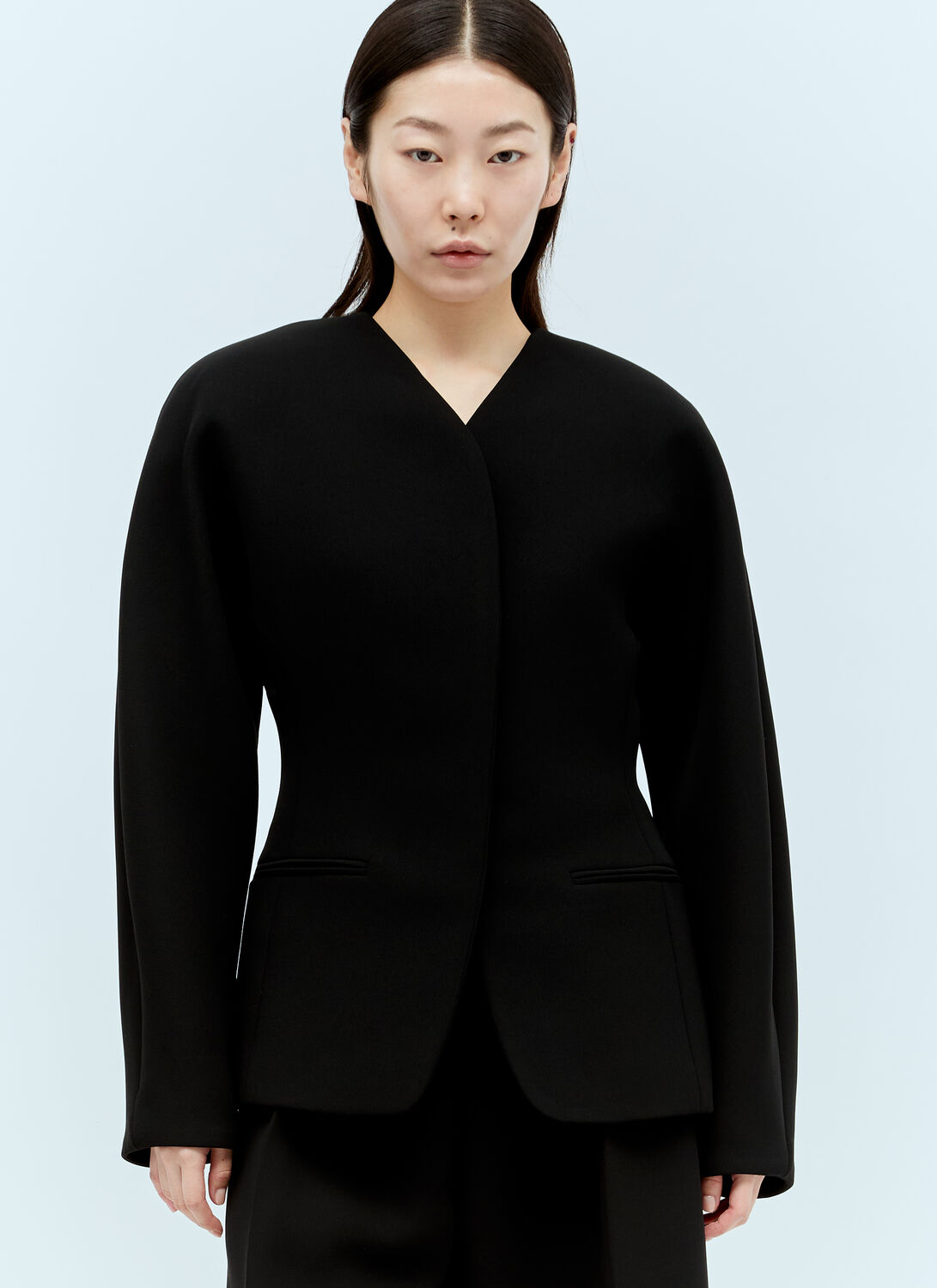 Shop Jacquemus La Veste Ovalo Blazer In Black