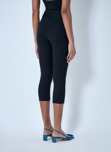 Jacquemus High-Waisted Buttoned Cycling Pants Black jac0264016
