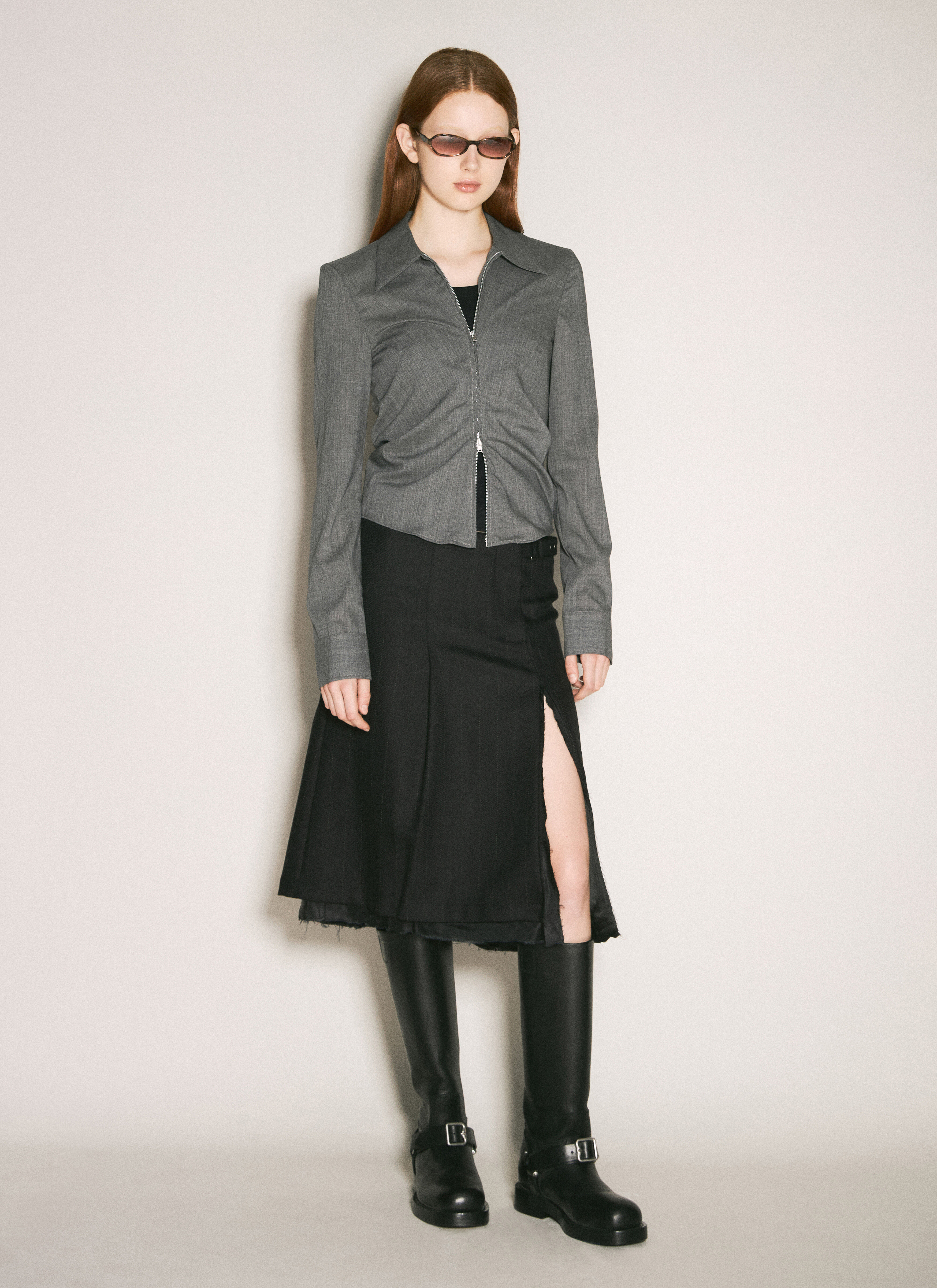 スカート OUR LEGACY CLASP SKIRT 34 Our Legacy - Clasp Skirt Lucid Pistachio Rural Wool