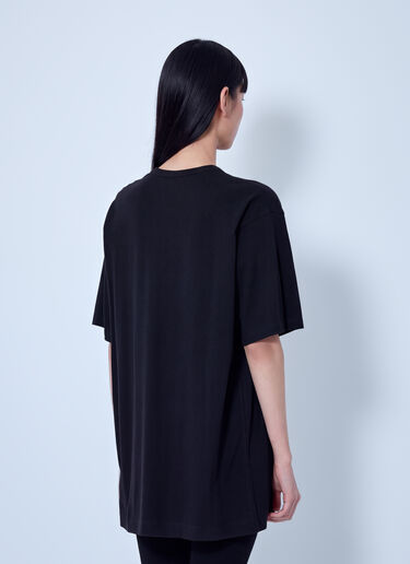 LN-CC® - Yohji Yamamoto: Cotton Short Sleeve Printed T-Shirt Mimi - Black Yohji Yamamoto Cotton Short Sleeve Printed T-Shirt Mimi Black yoy0263023